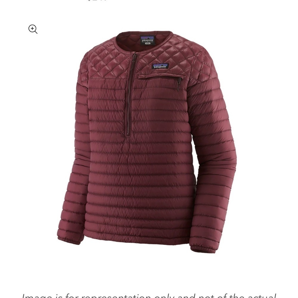 Patagonia Womens AlpLight Down Coat Pullover Netplus Packable Red Sz XXS NEW